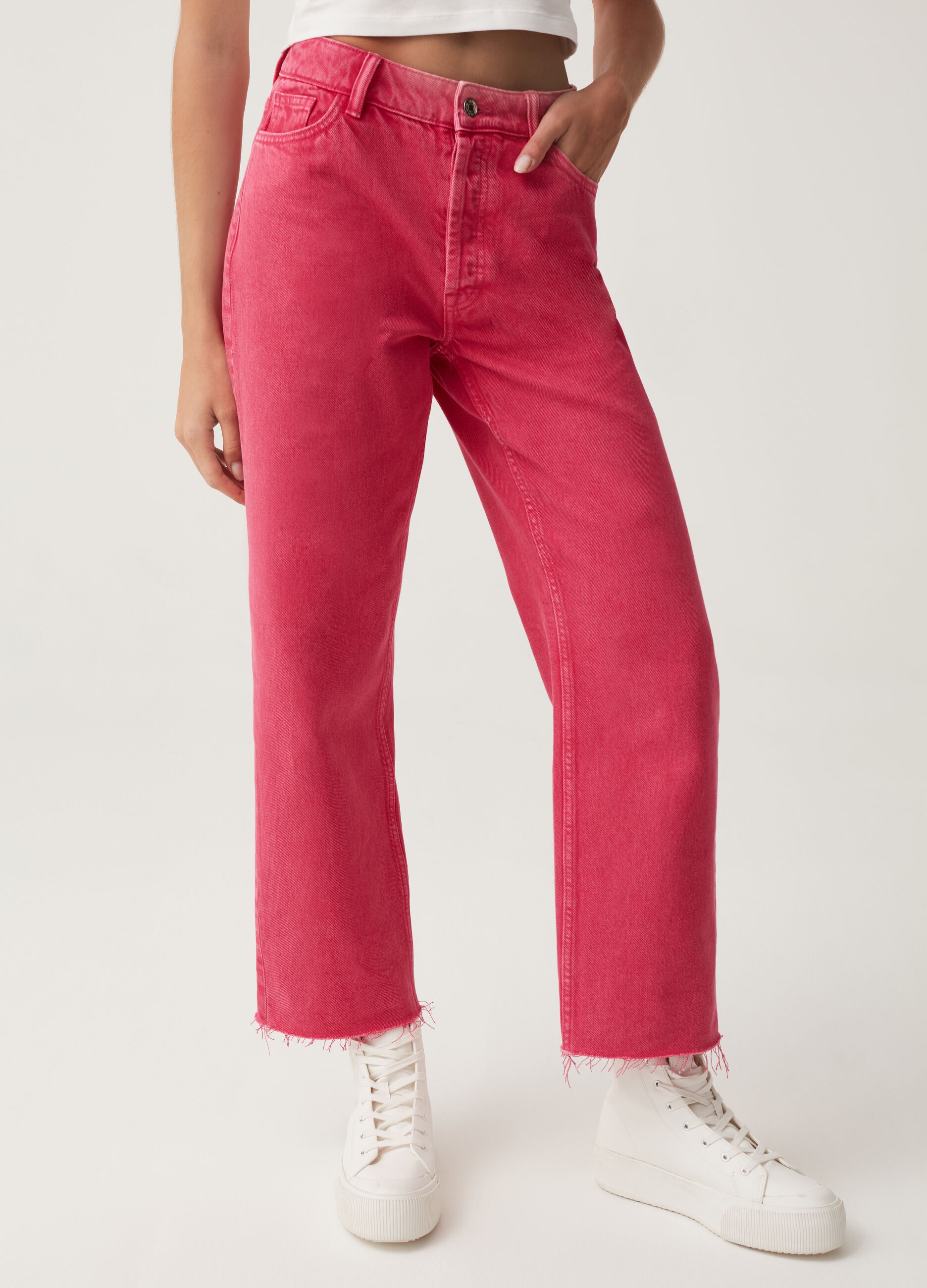 Jeans straight fit con orlo a vivo Baby Angel_1