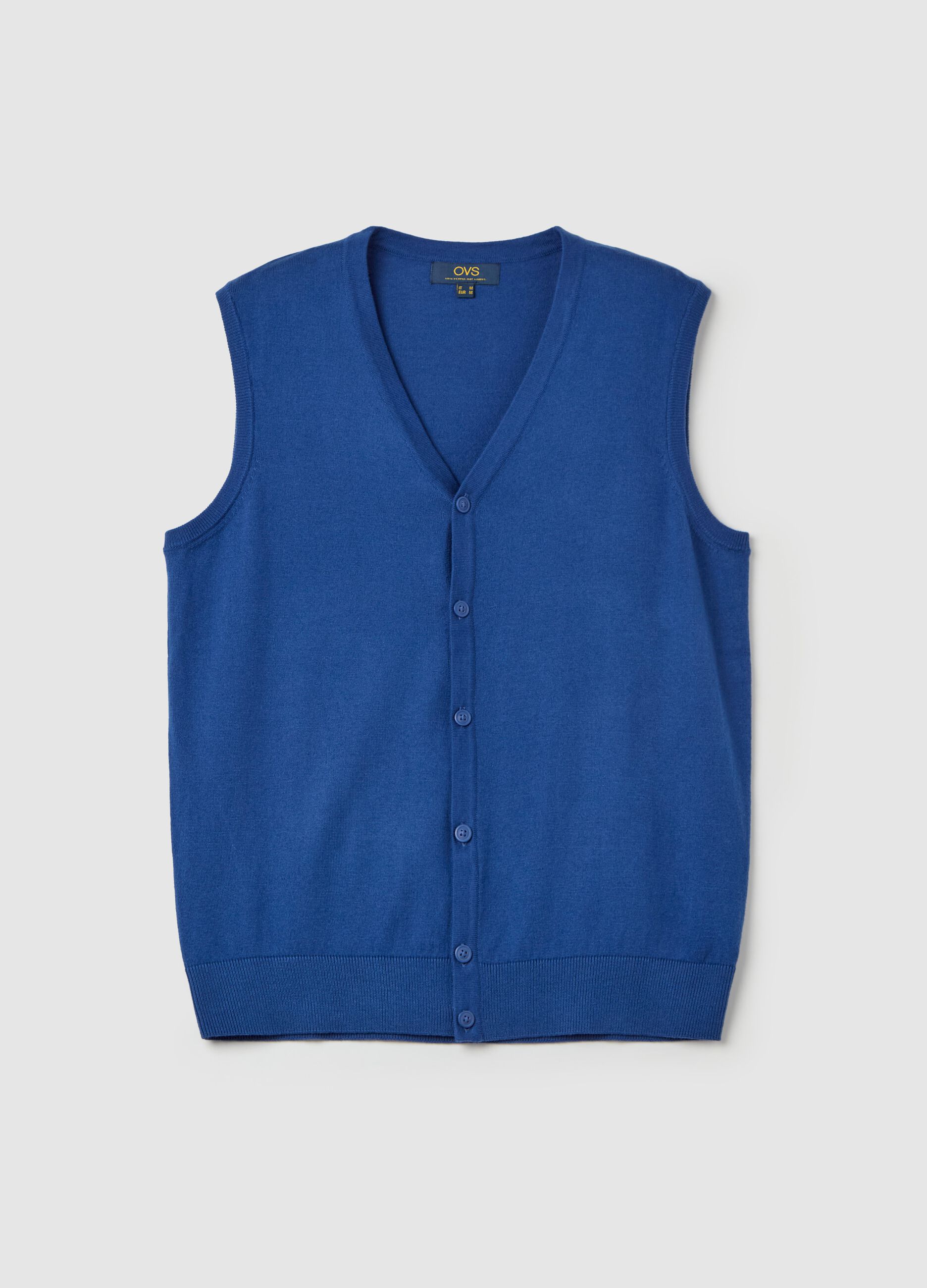 Gilet con scollo a V e bottoni