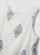 White broderie anglaise pure cotton dress with blue embroidery, regular fit_5
