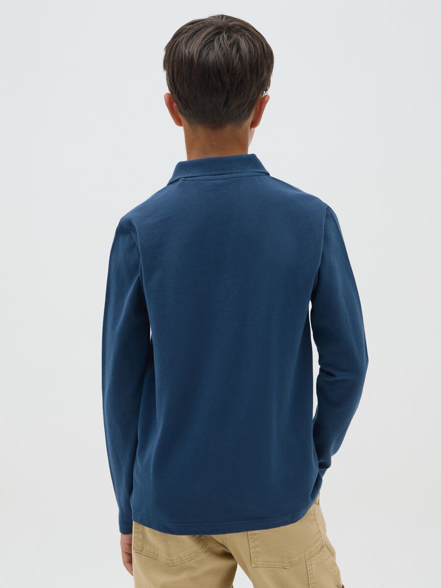 Boys' blue pure cotton polo regular fit_1