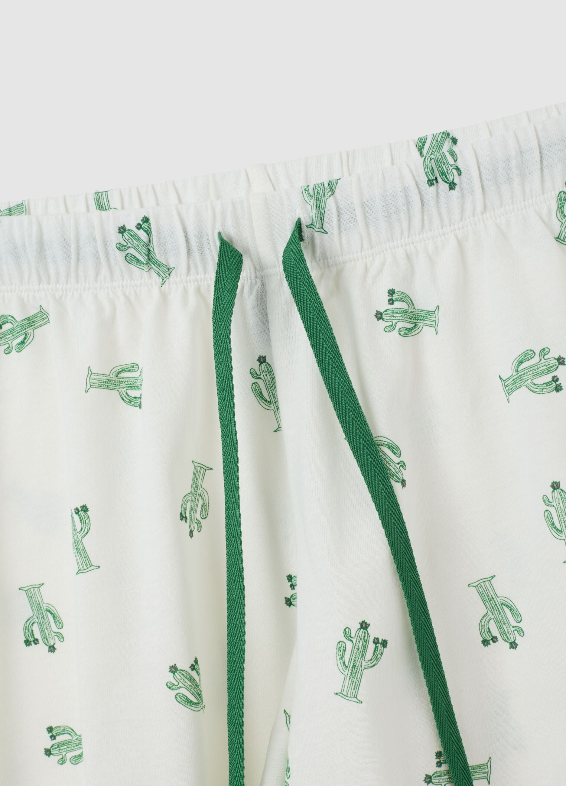 Set pigiama da donna in puro cotone verde regular fit
