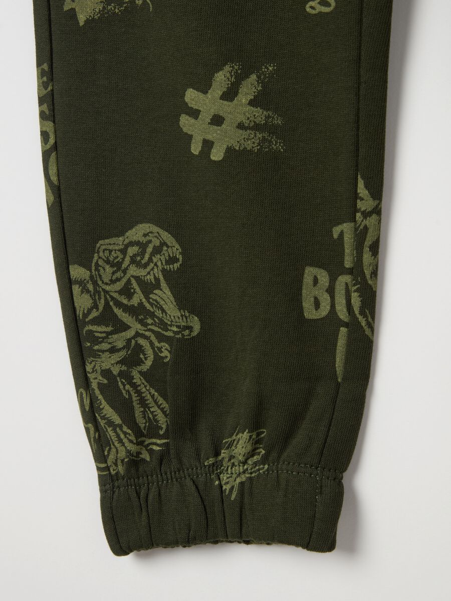 Joggers with drawstring and print_3