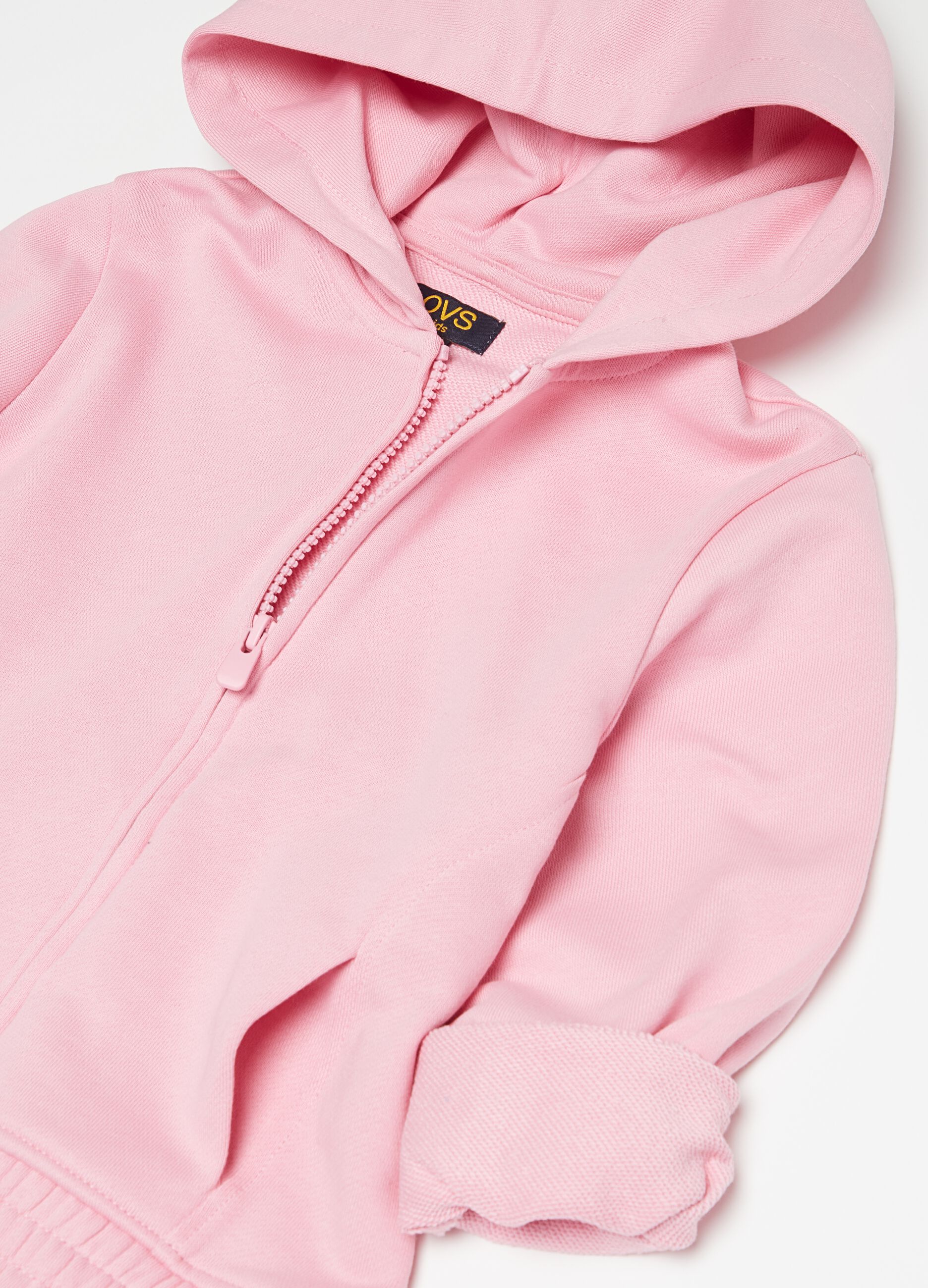 Full-zip Essential in cotone bio con cappuccio