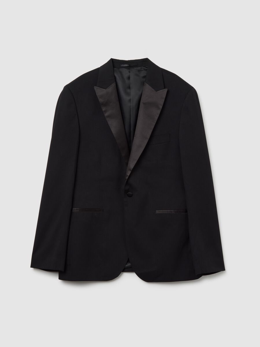 Blazer elegante nero regular fit con bottoni_5