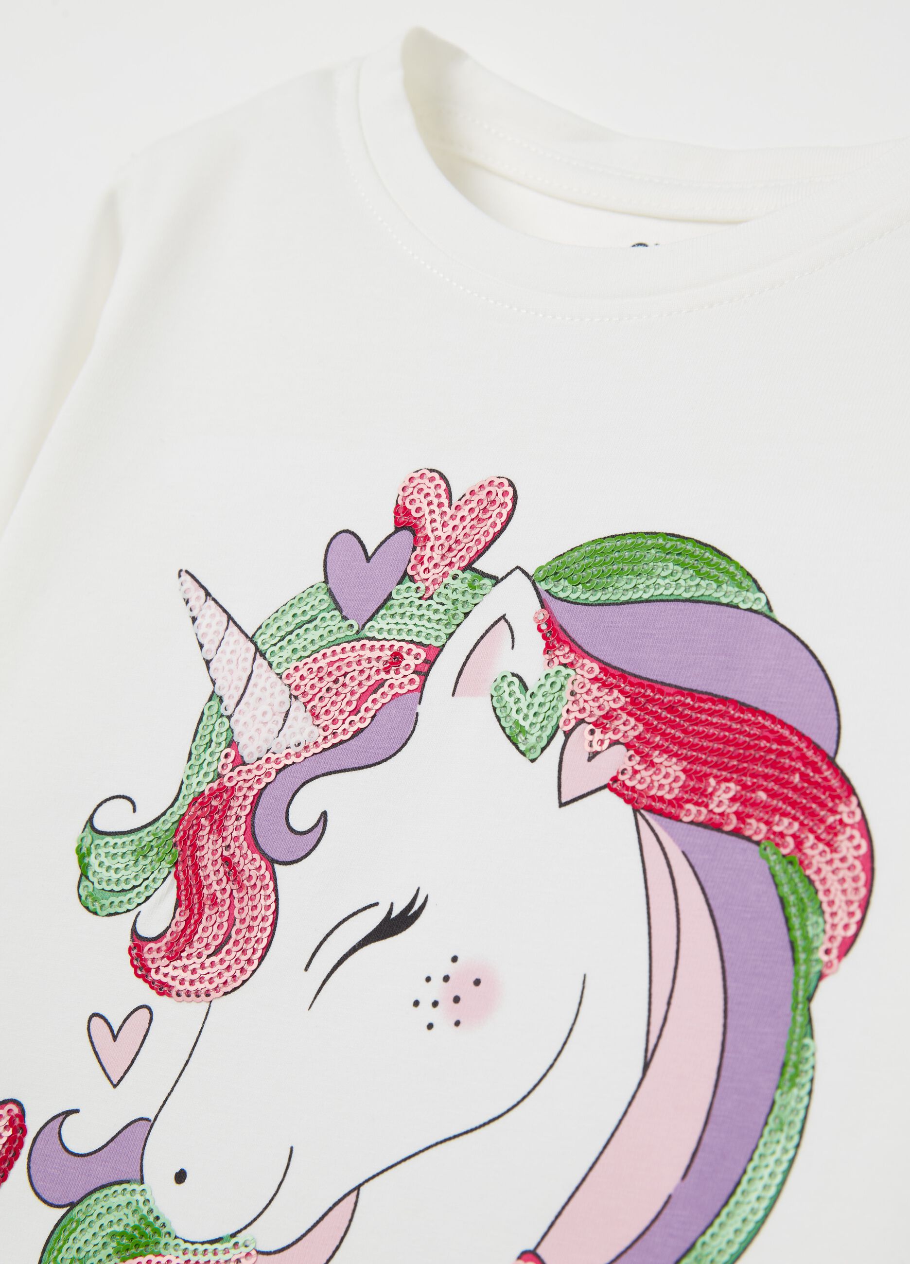 T shirt maniche lunghe unicorno Believe in Magic Bianco ottico OVS KIDS da Bambina OVS