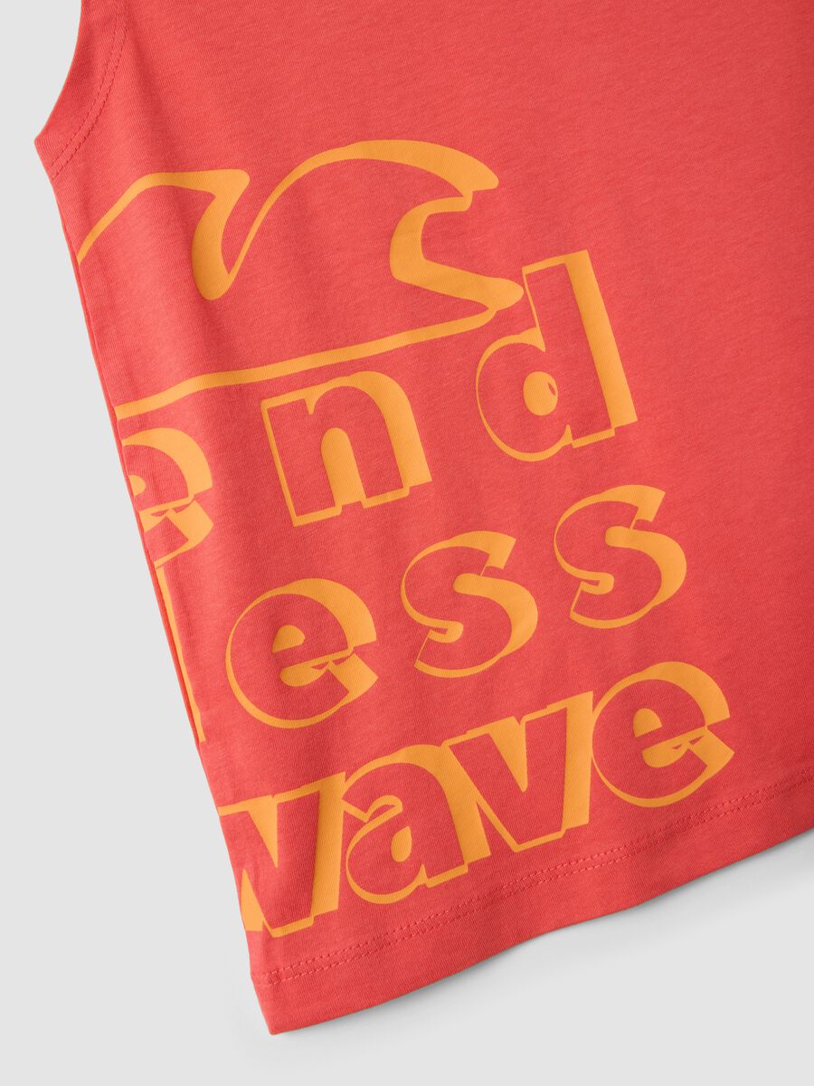 Red organic cotton printed vest top_3