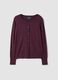 Purple viscose-blend crew-neck cardigan, regular fit_4