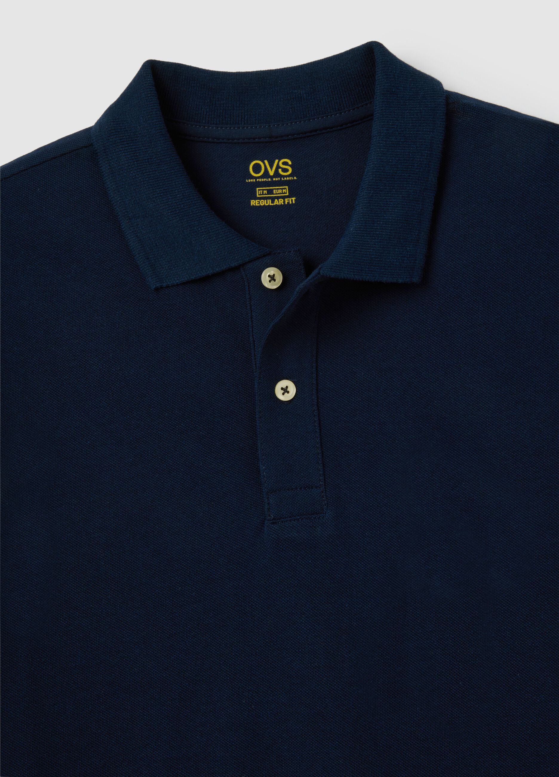 Men's pure cotton blue regular fit polo shirt
