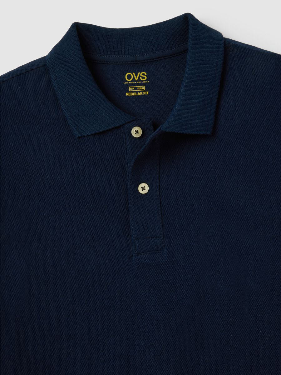Men's pure cotton blue regular fit polo shirt_5