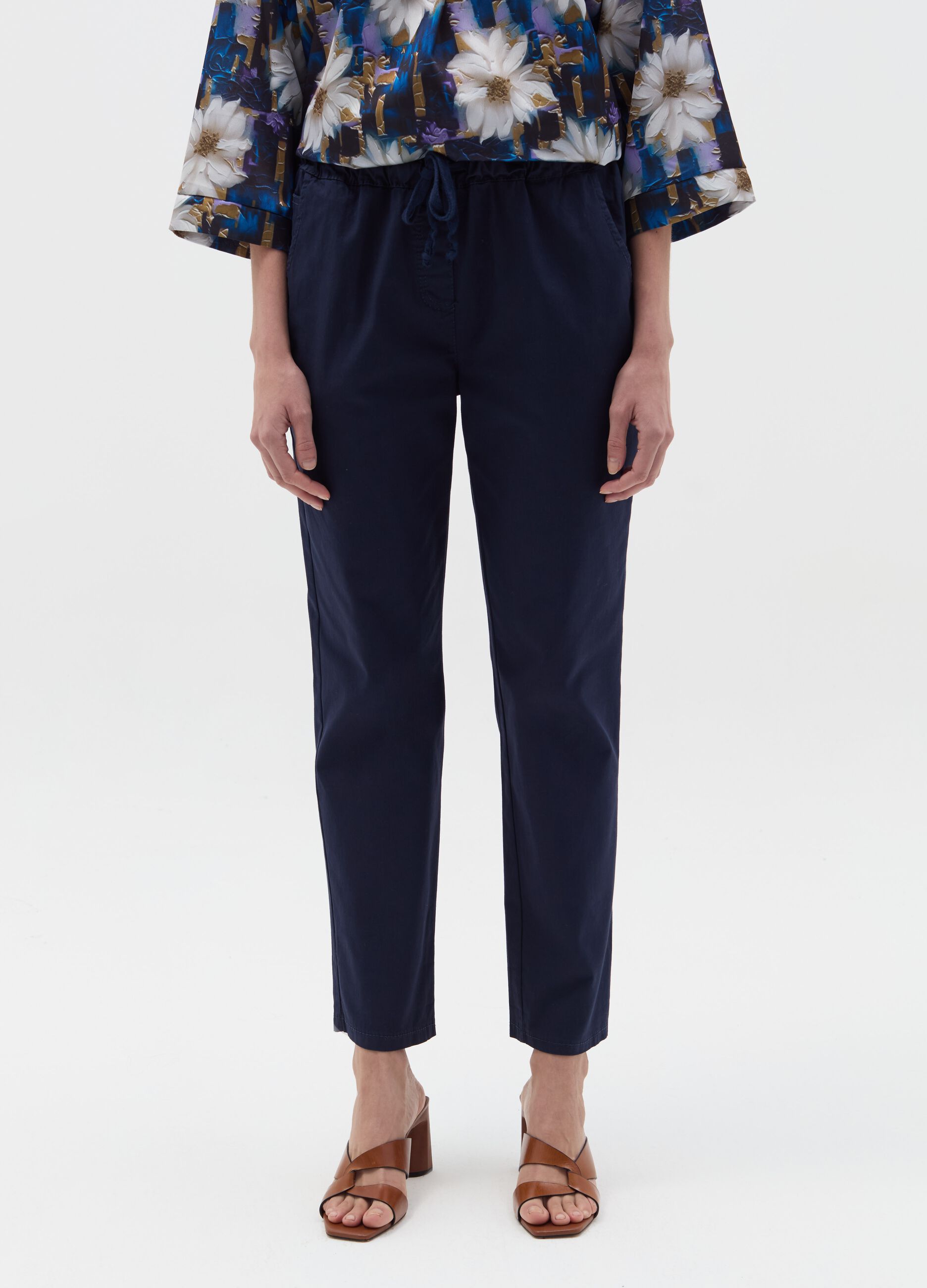 Stretch cotton jogger trousers