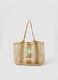 Multicolour woven mesh jute-blend beach bag_0