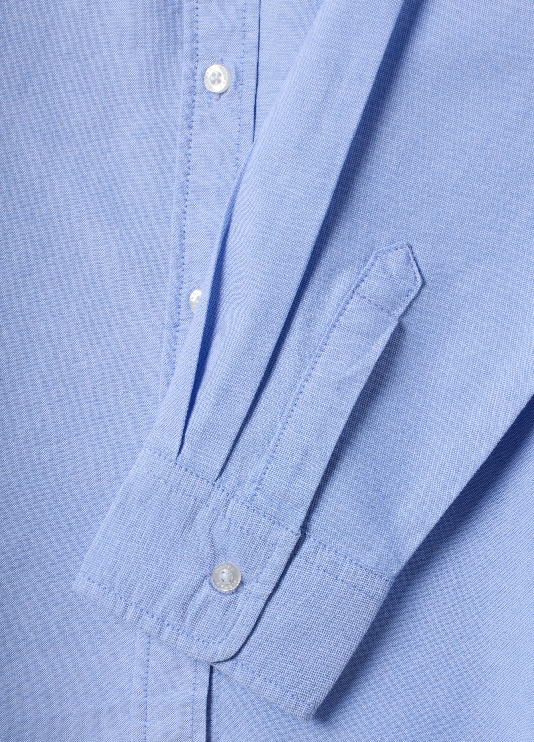 Light blue pure cotton Oxford shirt, comfort fit