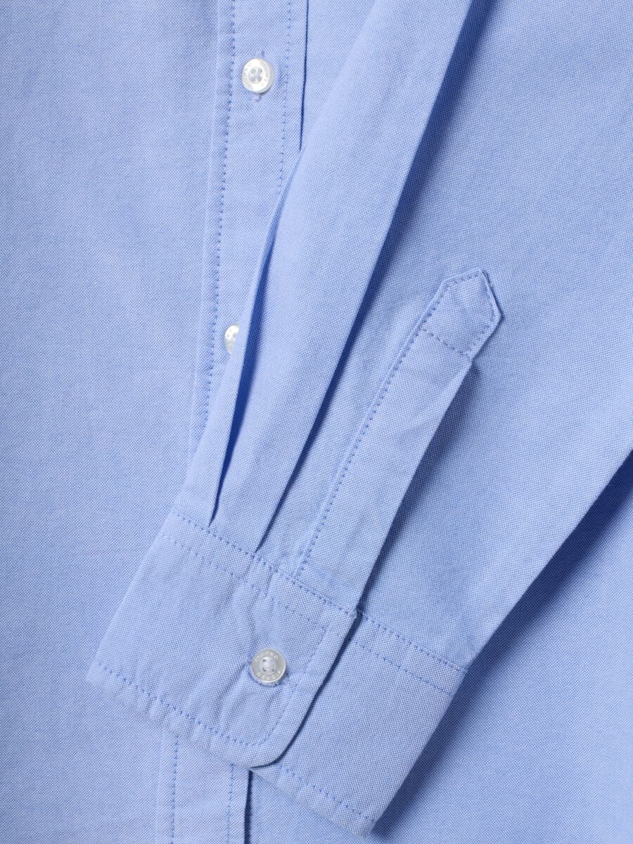 Light blue pure cotton Oxford shirt, comfort fit_5