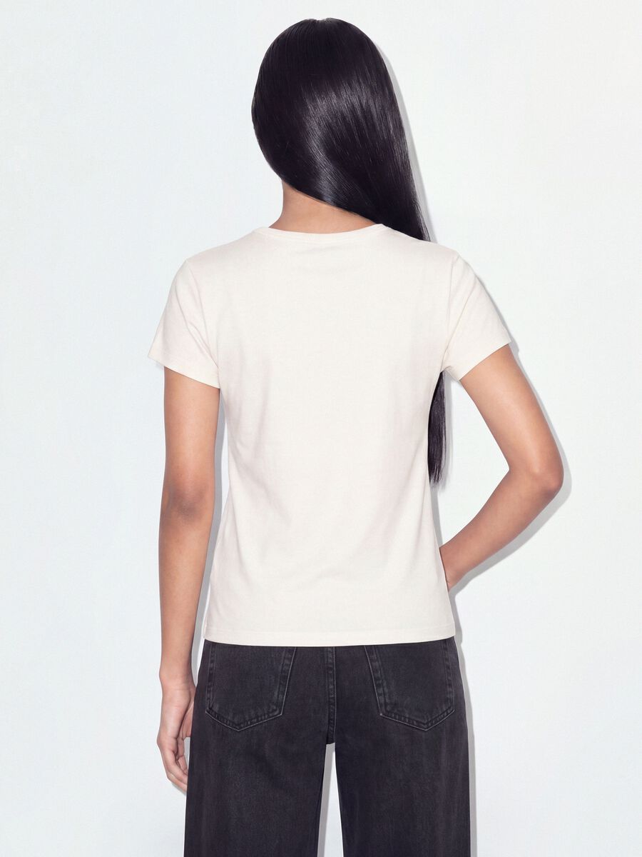 White fitted stretch-cotton T-shirt with rhinestone embellishment_2