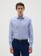 Men's pure cotton blue easy iron shirt_0