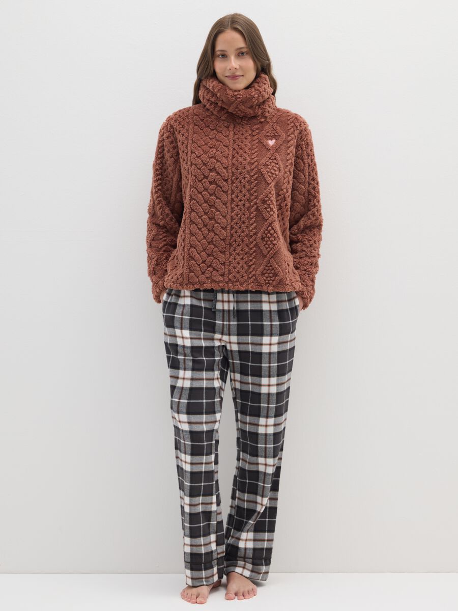 Brown Regular Fit Pajama Top_0