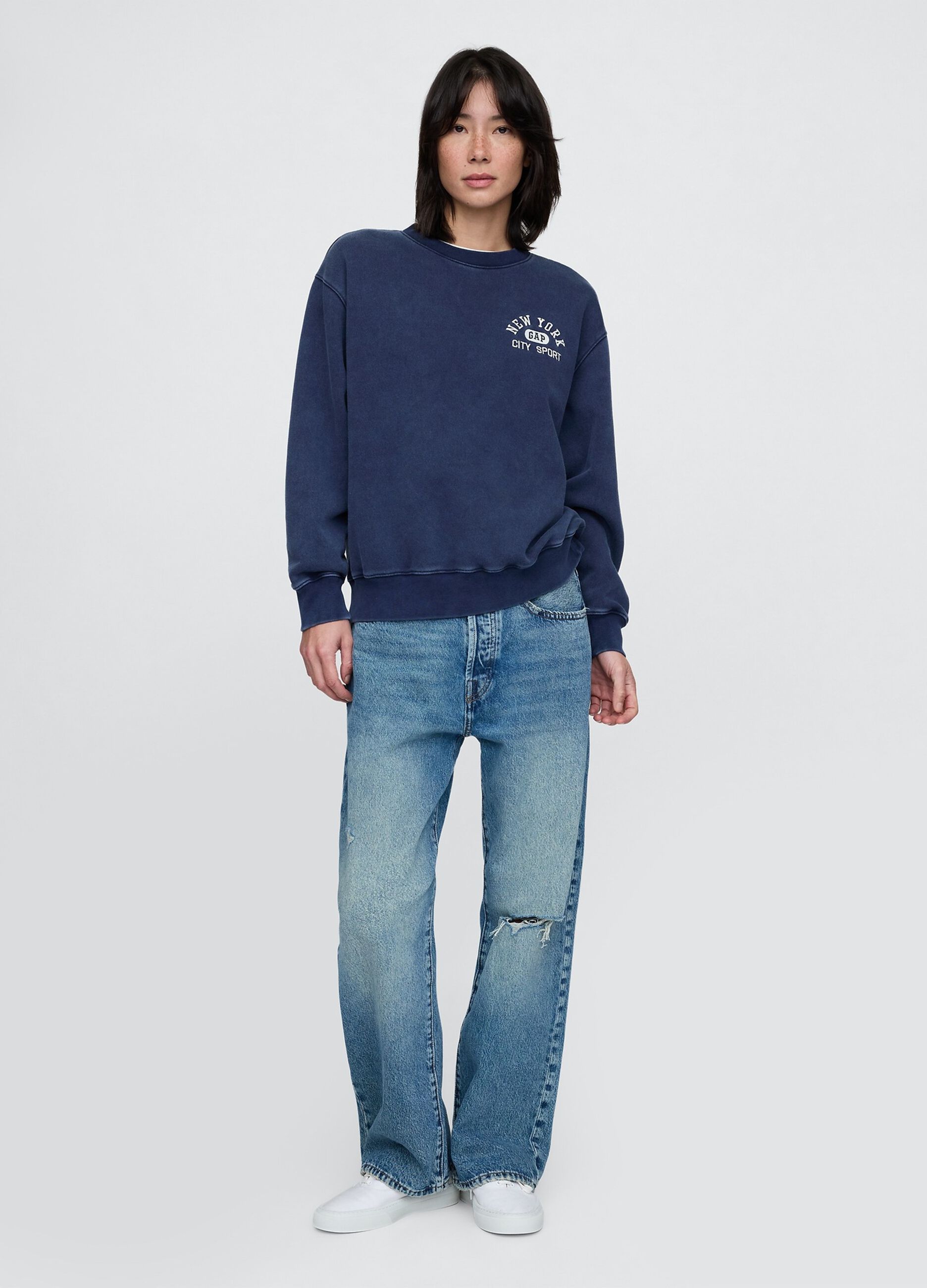 Blue sweatshirt with logo