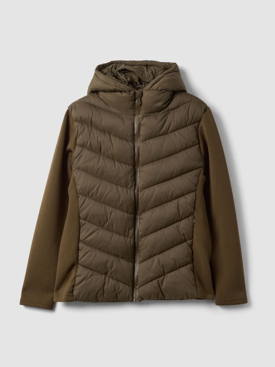 Brown regular-fit hooded zip-up jacket_0