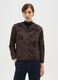 Brown embroidered jacket in pure cotton regular fit_1
