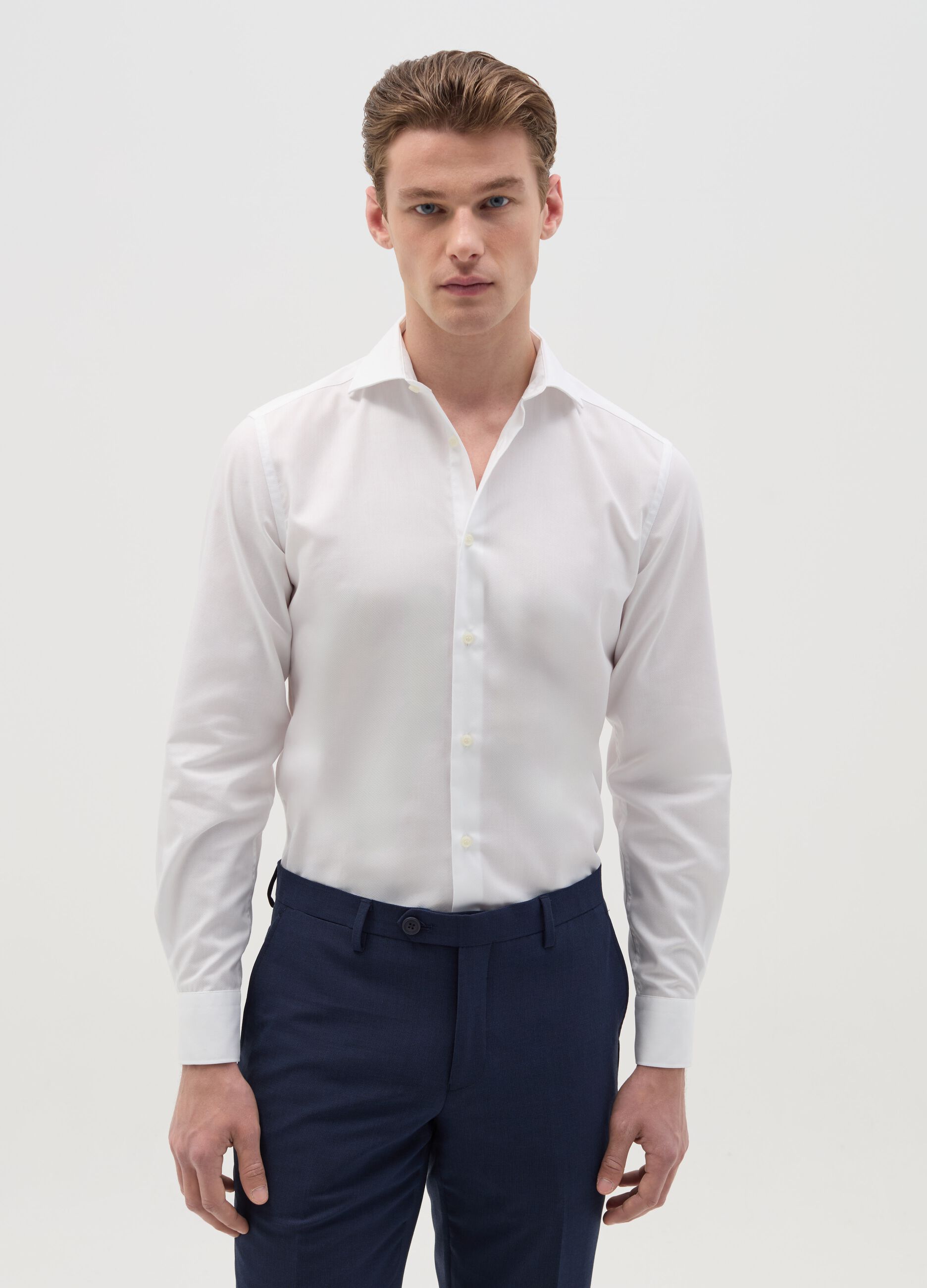 Camicia slim fit in cotone easy iron