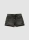 Girls&rsquo; grey pure cotton denim shorts, straight fit_3