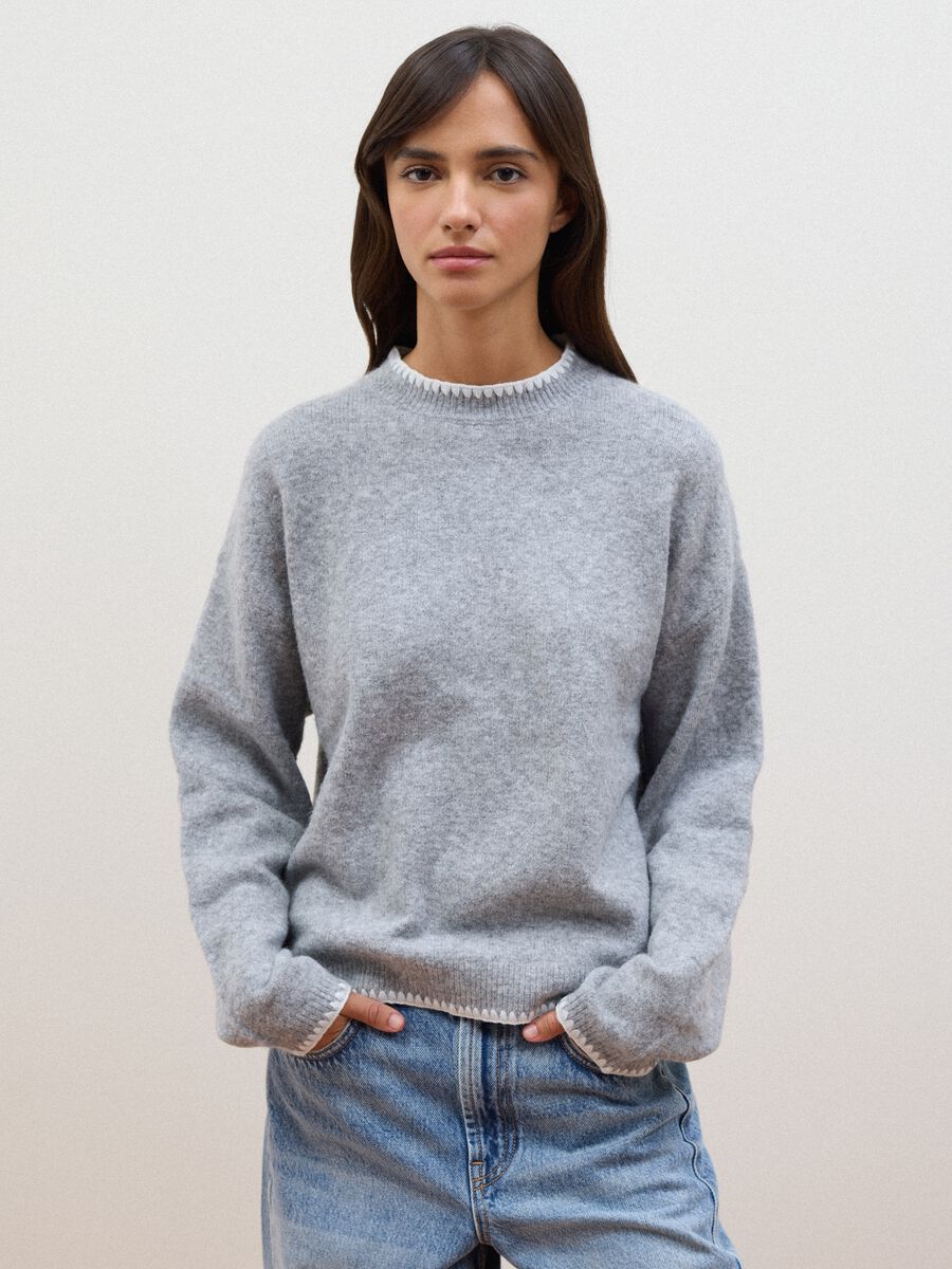 Grey stretch wool oversized jumper_1