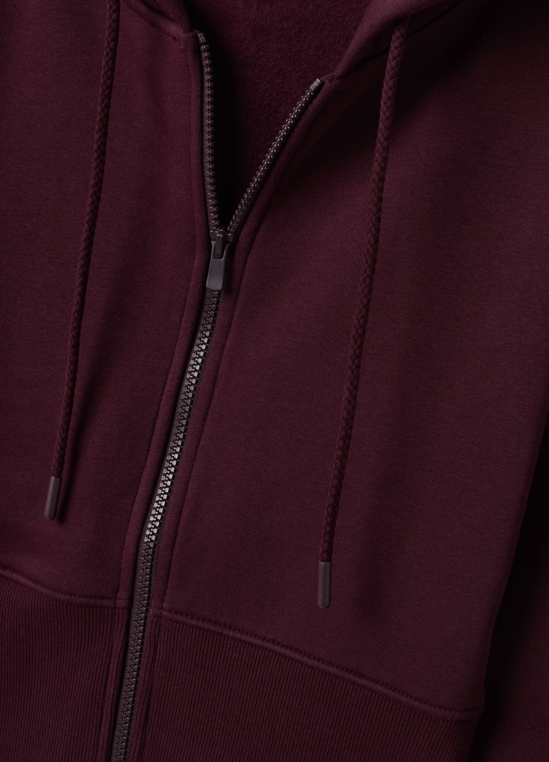 Felpa viola in misto cotone con cappuccio fitted