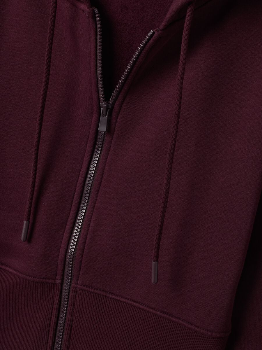 Felpa viola in misto cotone con cappuccio fitted_1