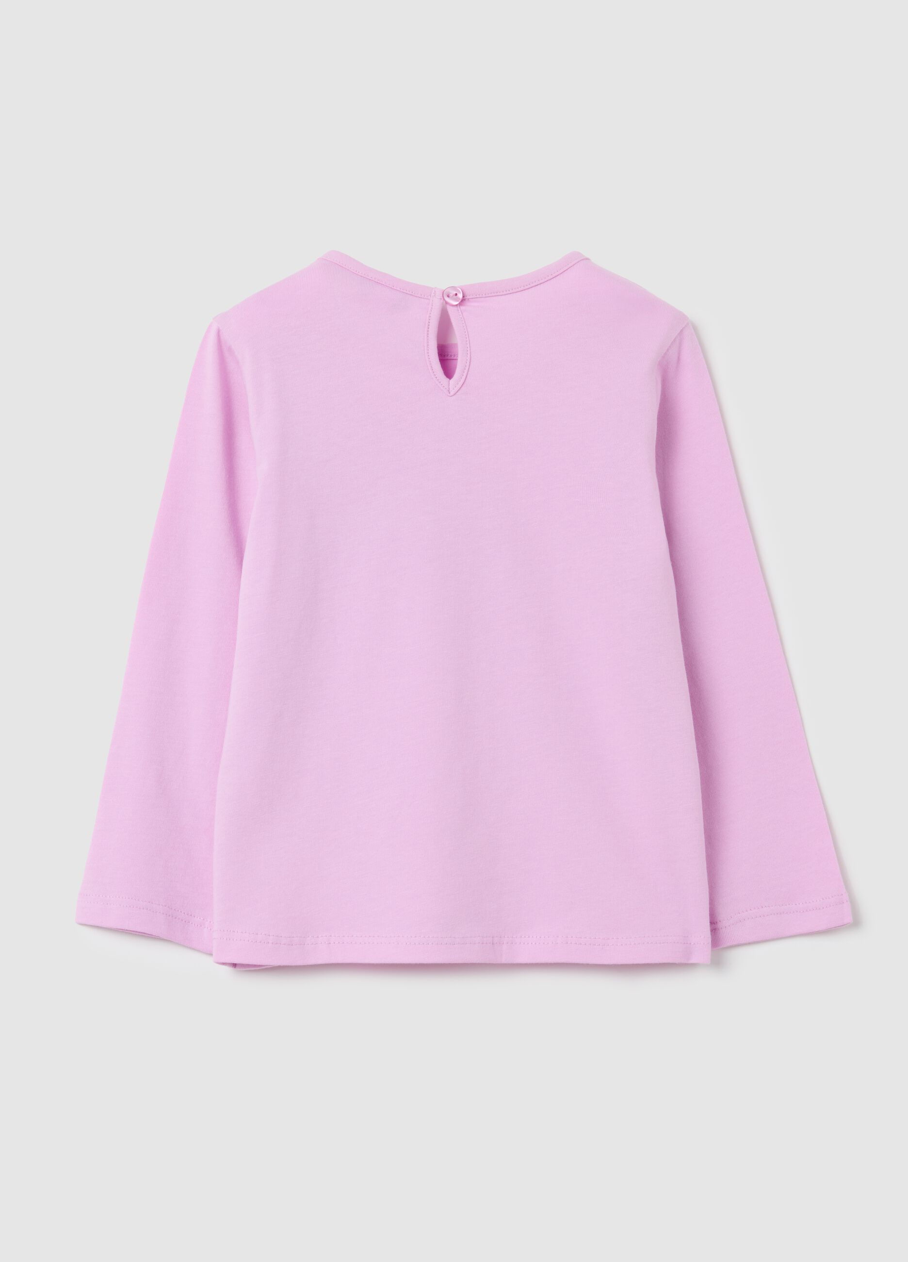 Maglia da bambina in puro cotone rosa regular fit