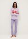 Purple pure cotton regular fit pyjamas with heart design_0