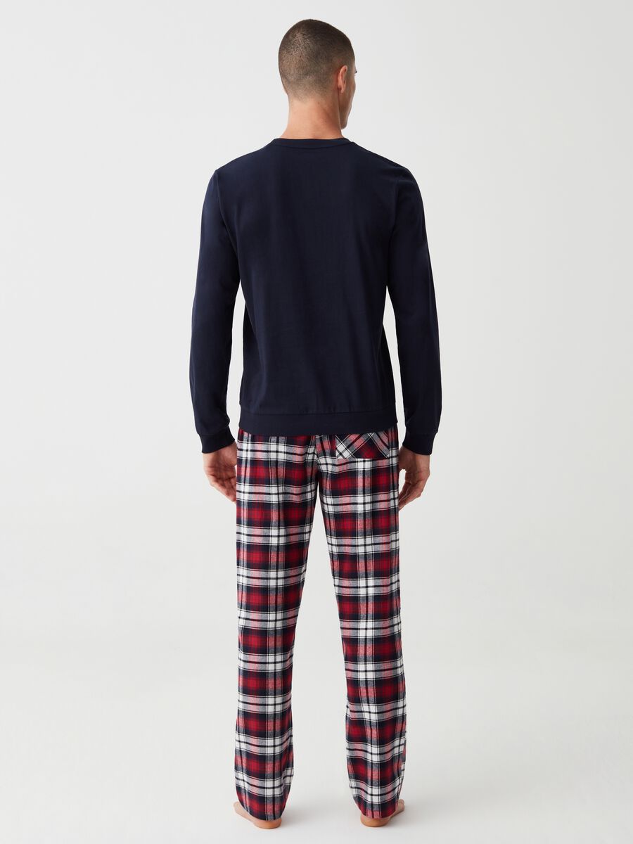 Pigiama lungo con patch tartan_2