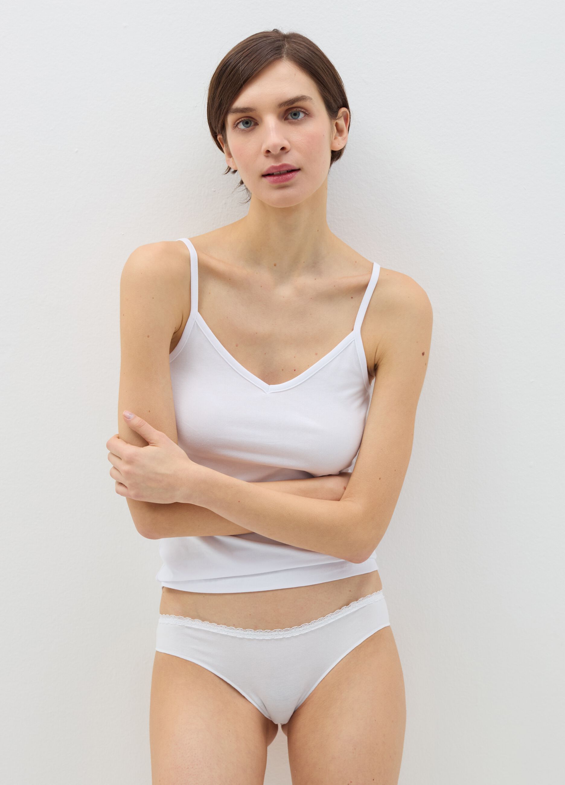 Stretch cotton printed briefs