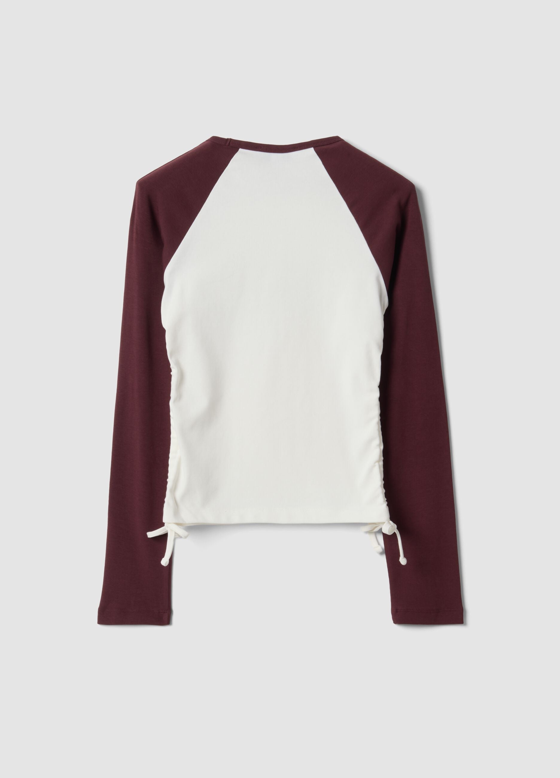 T-shirt bianca in cotone elasticizzato girocollo
