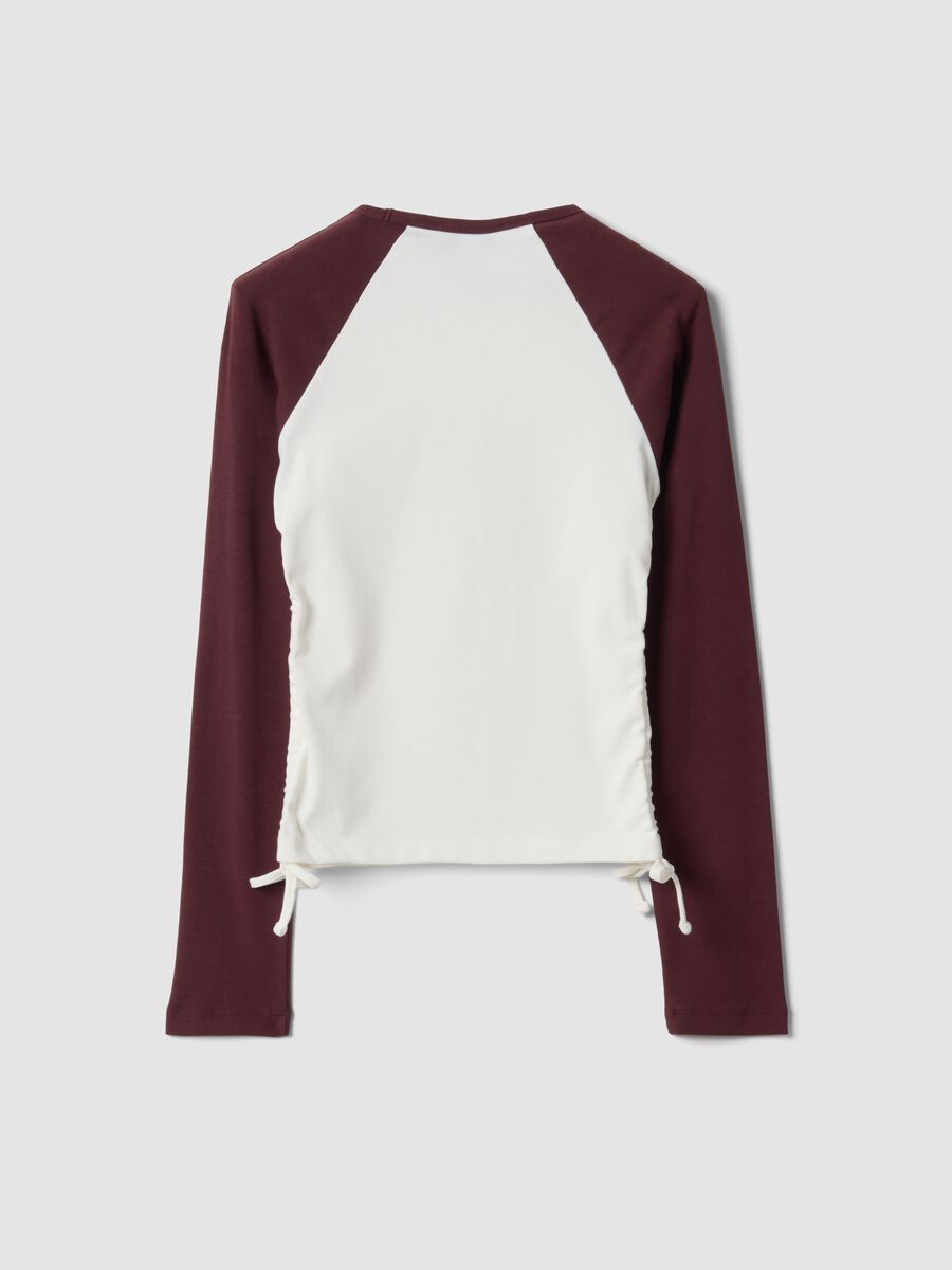 T-shirt bianca in cotone elasticizzato girocollo_6