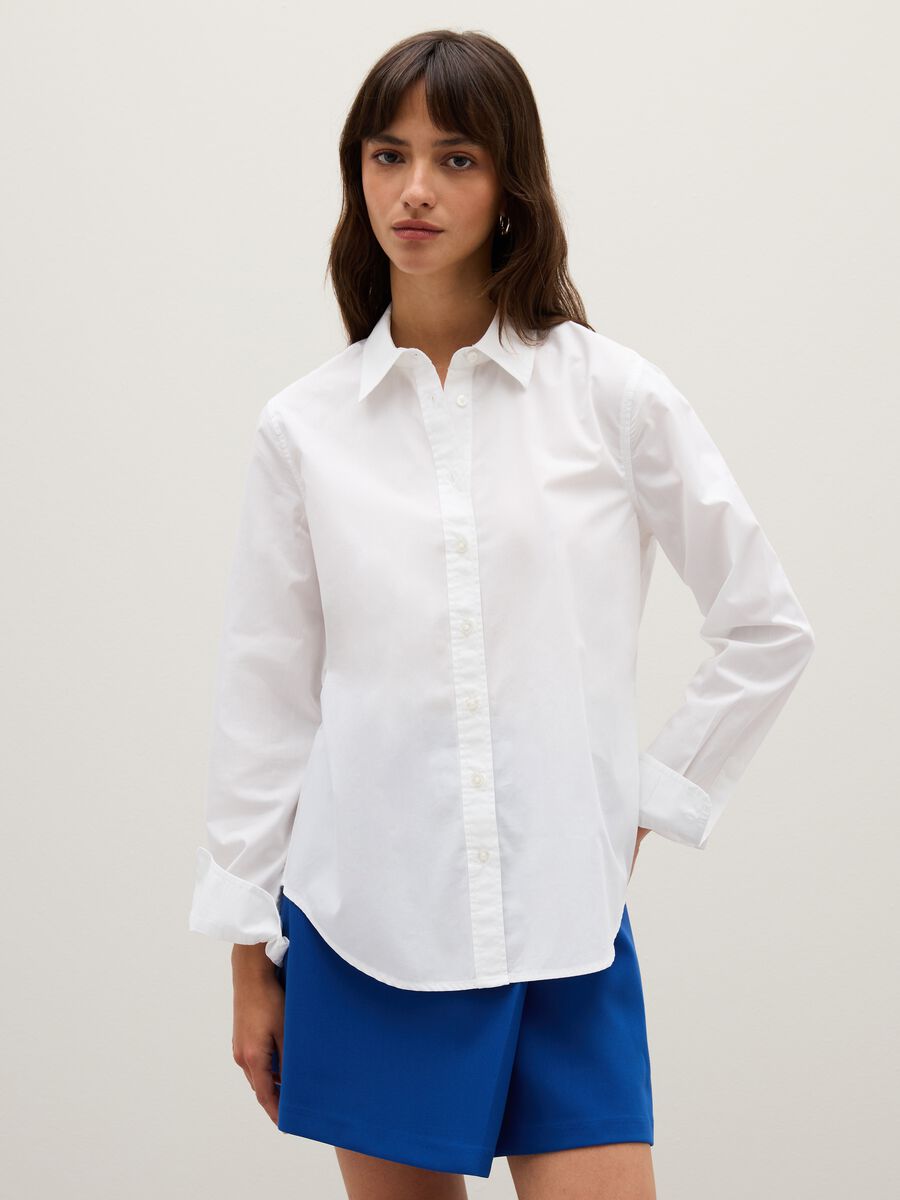 White pure cotton regular fit shirt_1