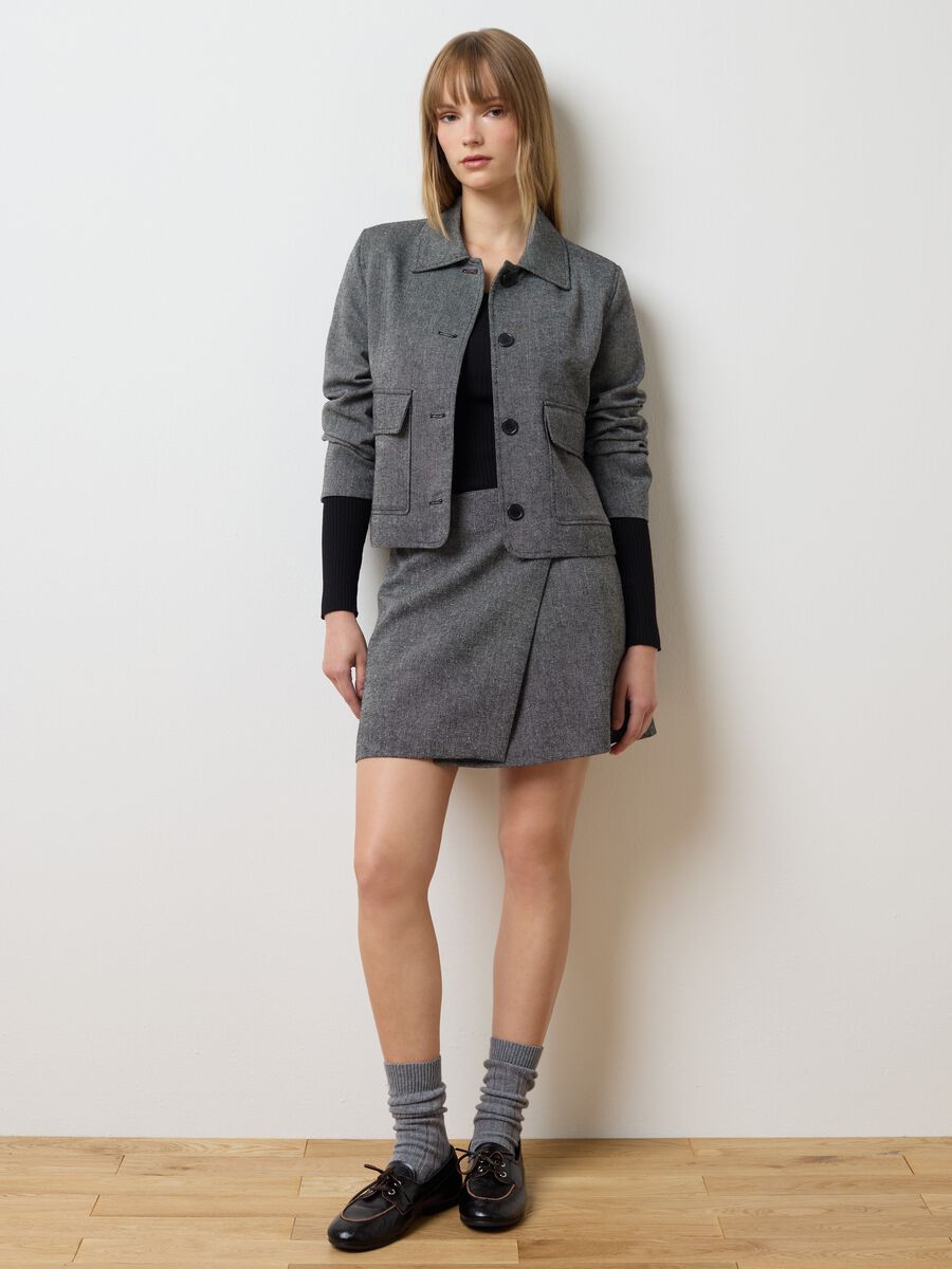 Blazer in misto lana grigio regular fit_3