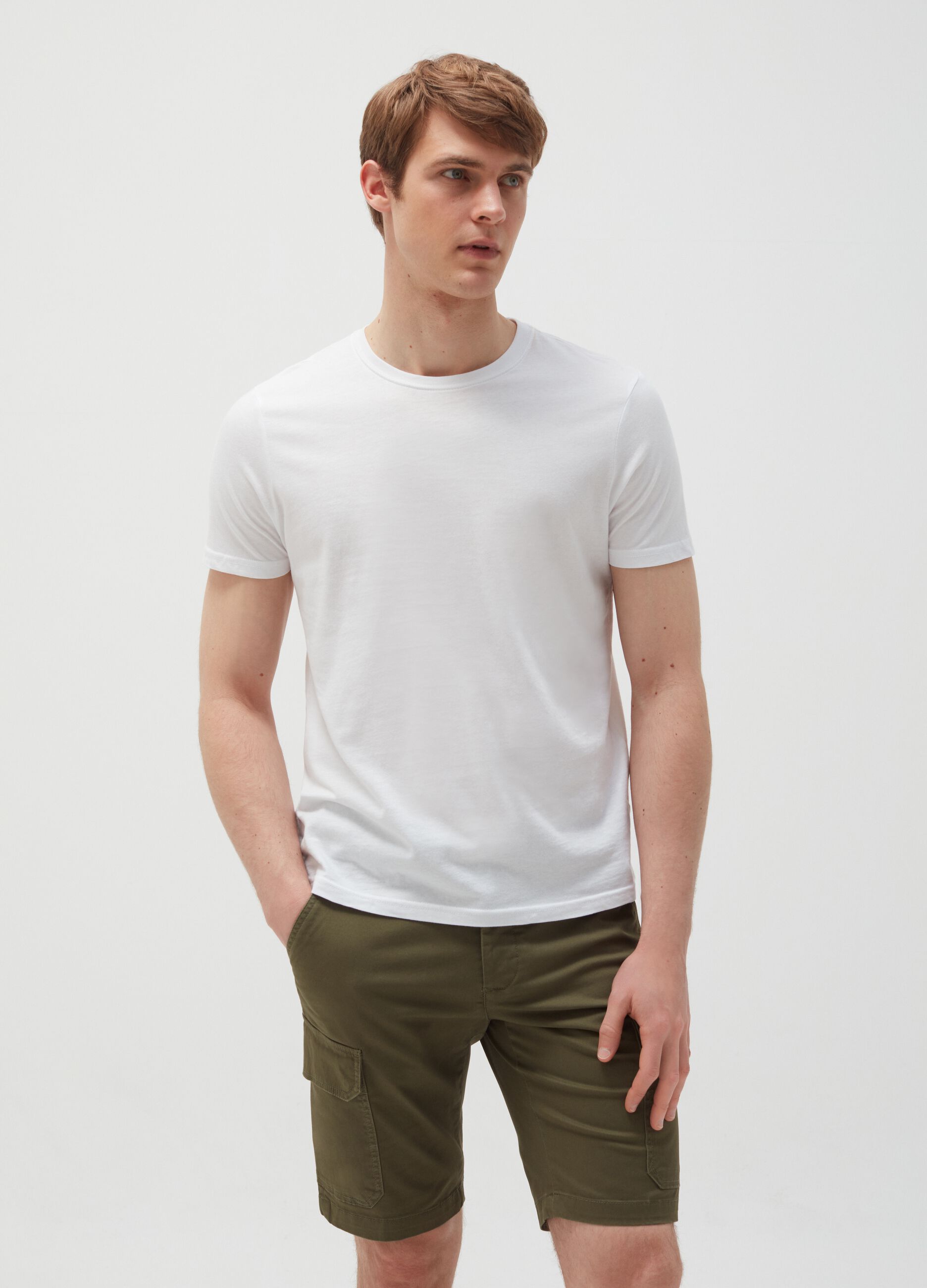 Bermuda chino cargo in cotone stretch_0