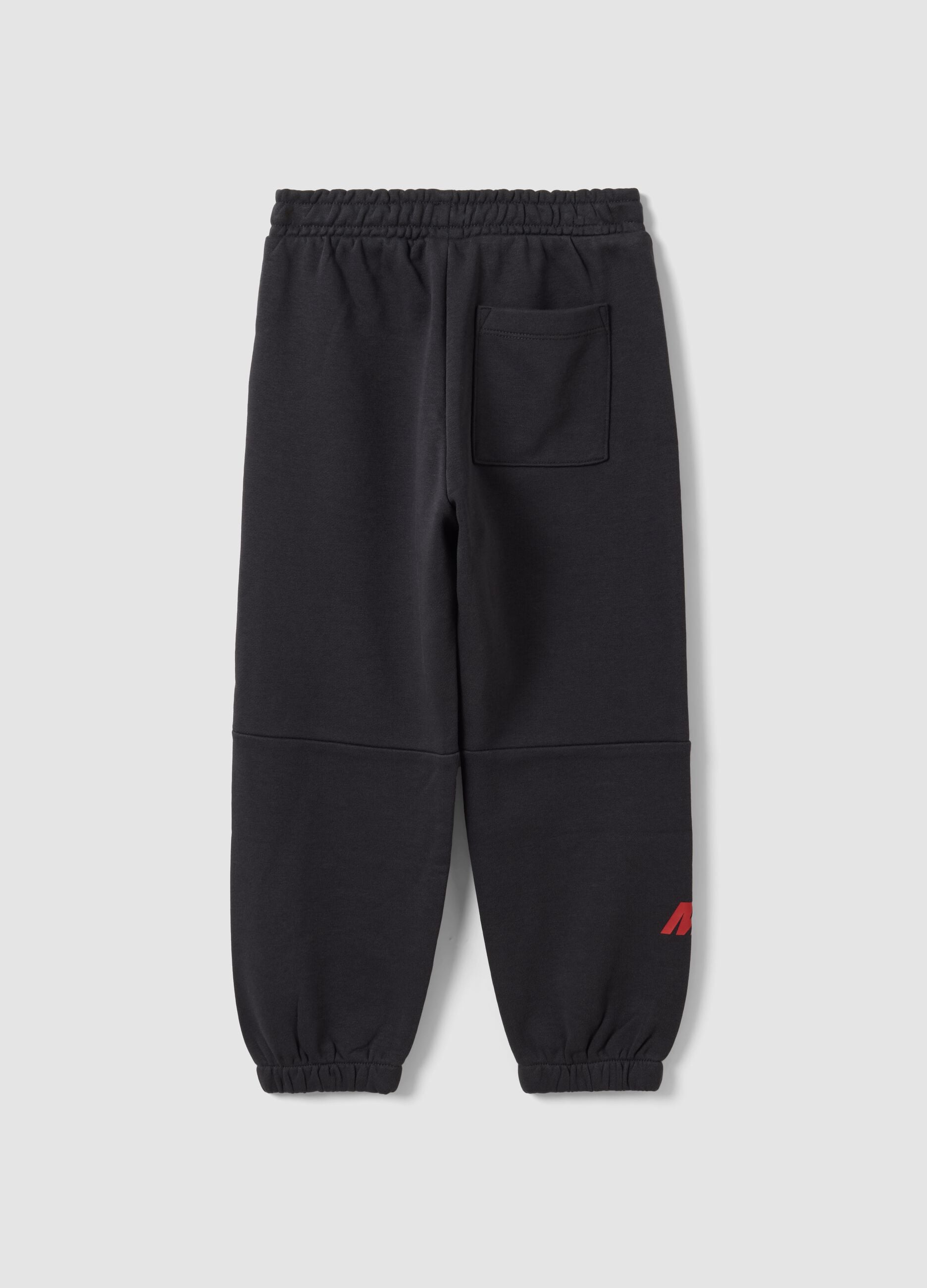 Pantaloni jogger neri in misto cotone con elastico e stampa Mickey