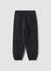Pantaloni jogger neri in misto cotone con elastico e stampa Mickey_1