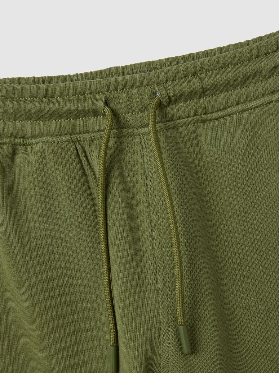 Children's green regular fit jogger trousers in pure cotton_3