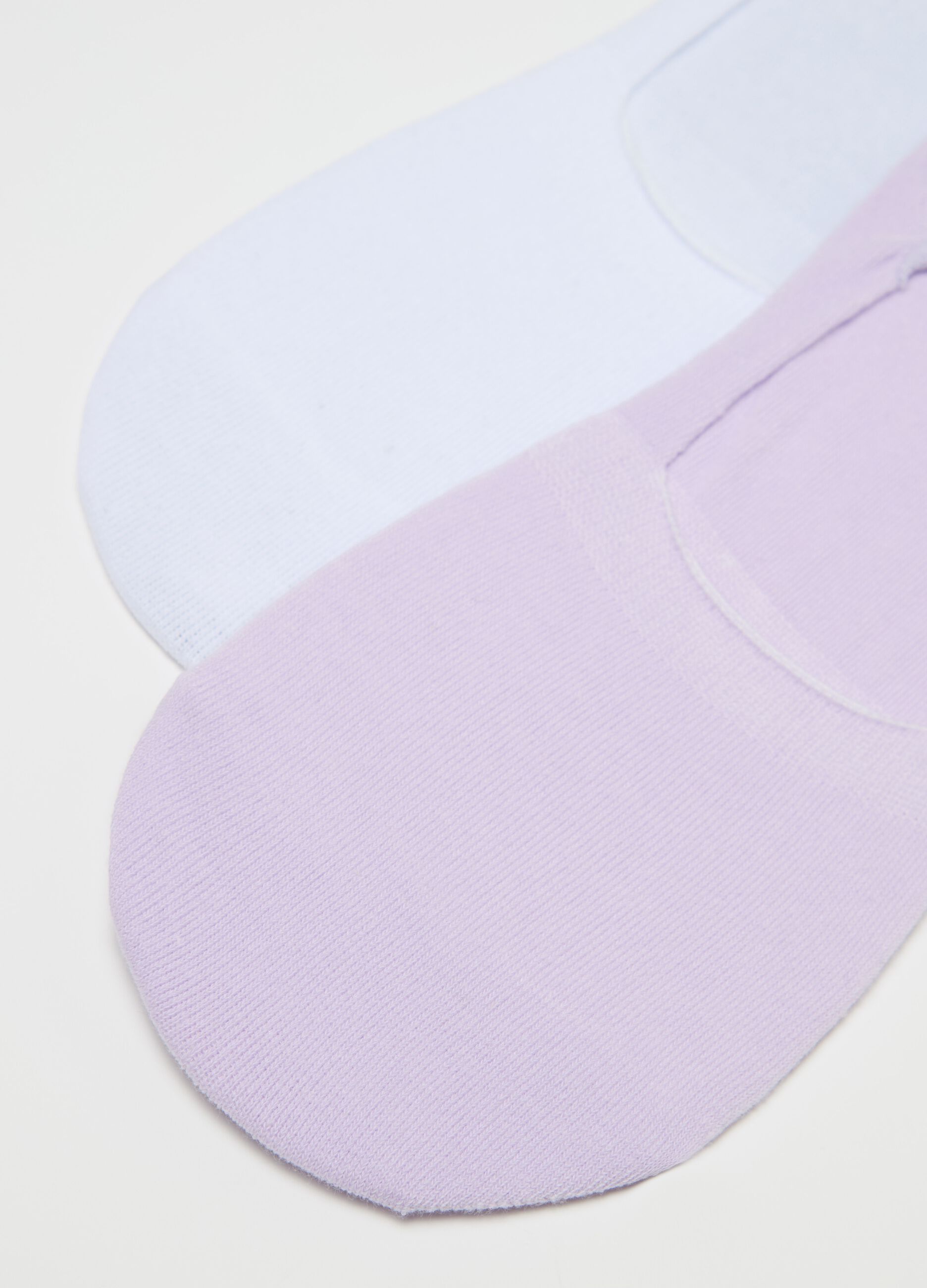 Two-pair pack white and purple shoe liners