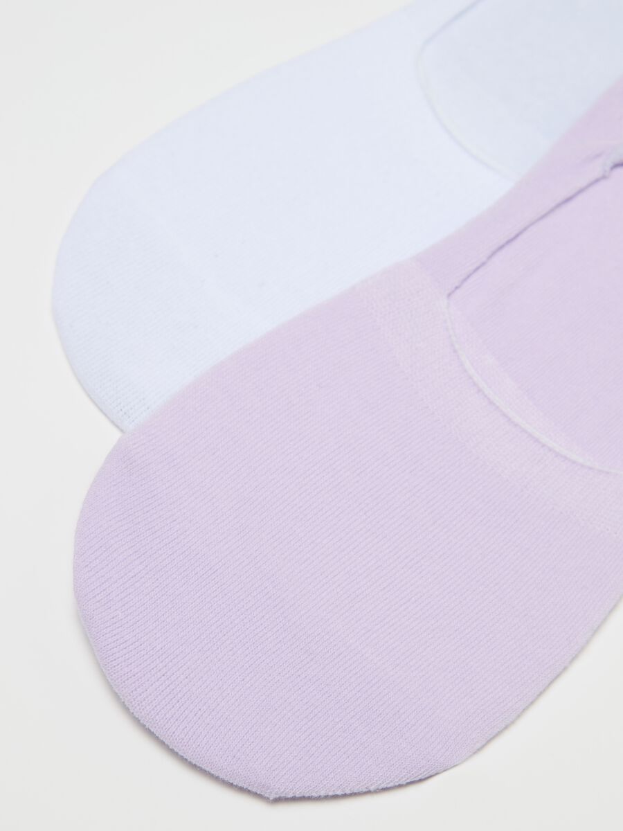 Two-pair pack white and purple shoe liners_1