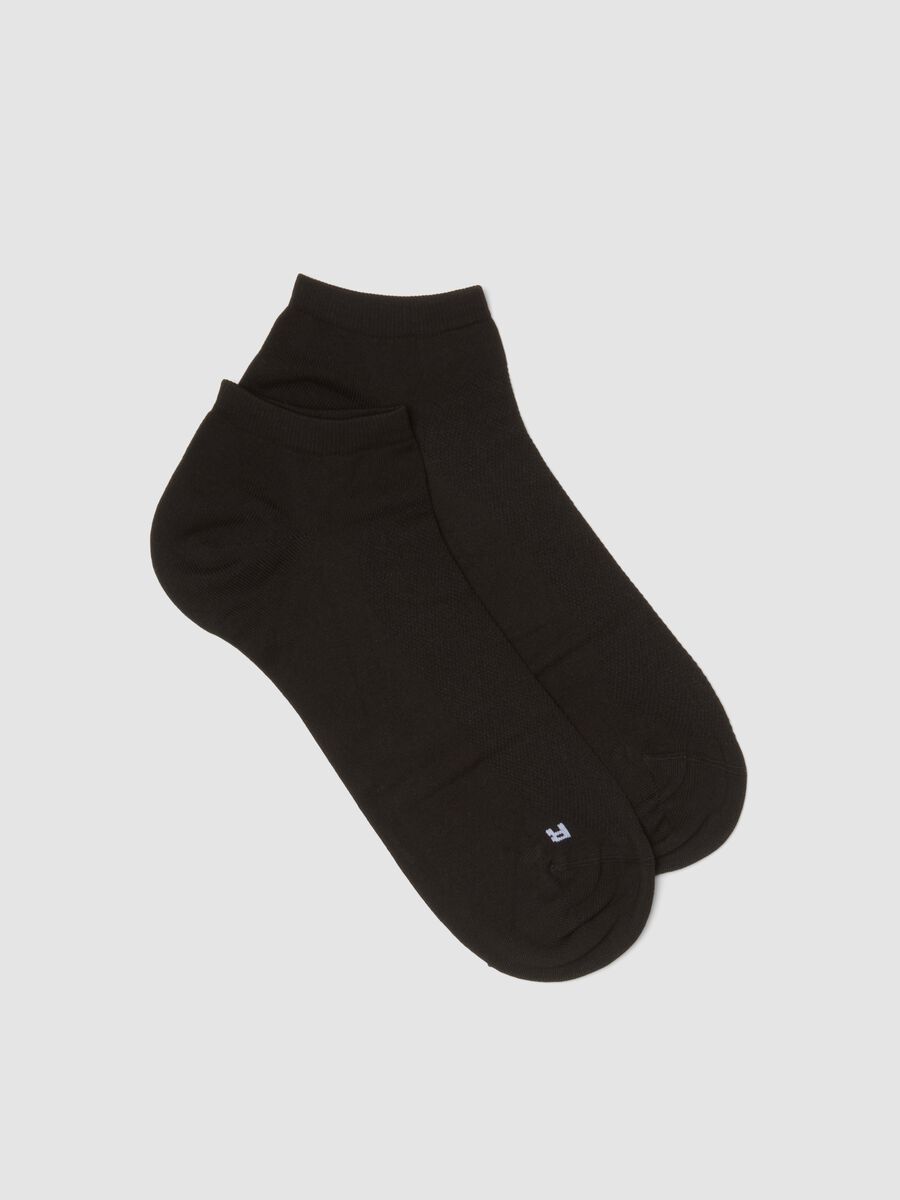 Black ankle sports socks in stretch fabric_0