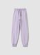 Purple organic cotton jogger trousers, regular fit, for girls_0