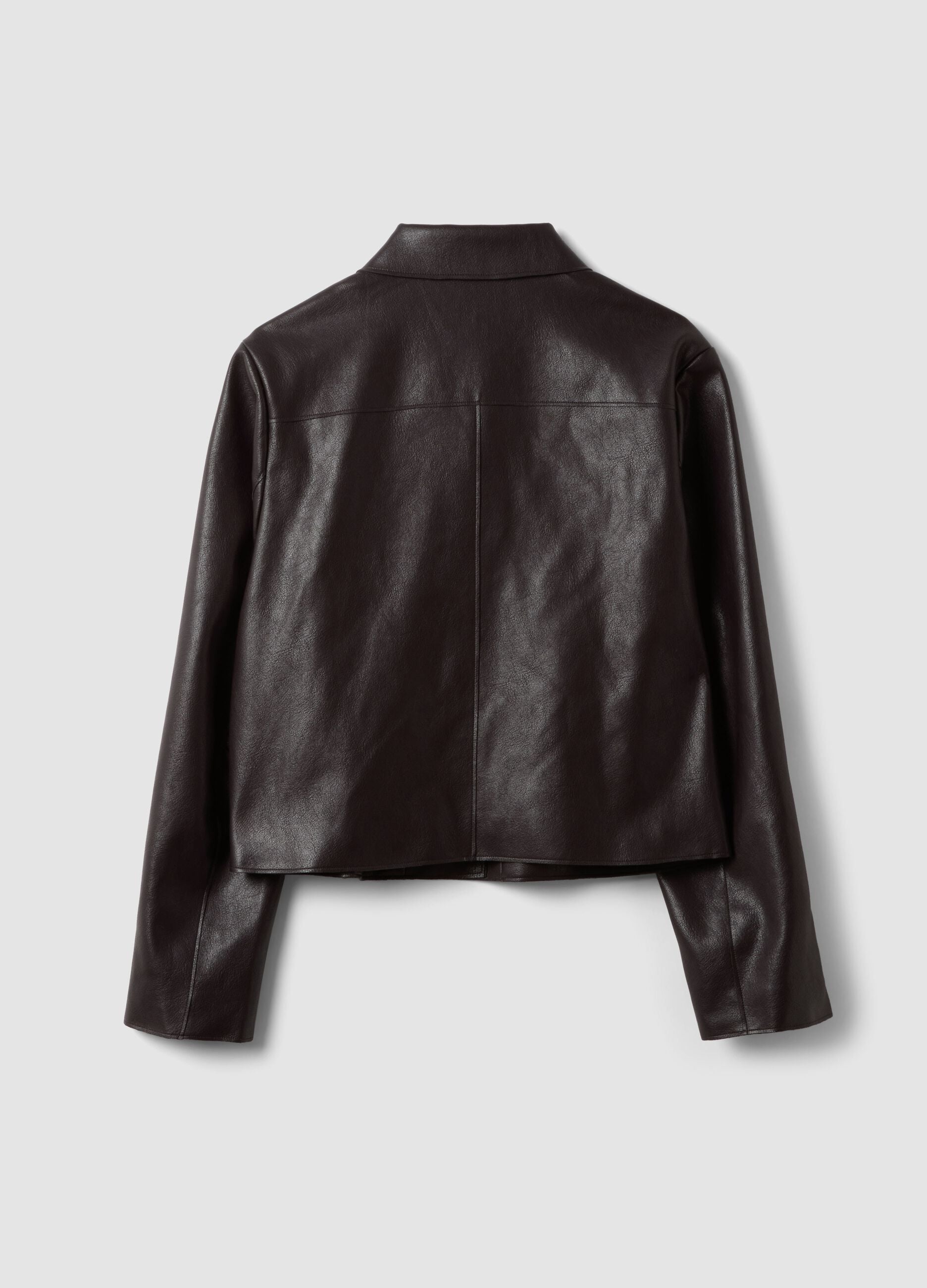Brown regular-fit jacket with buttons