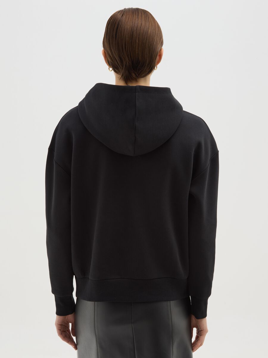 Felpa nera in misto cotone regular fit con stampa Disney_3