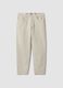 Grey straight-leg stretch cotton twill trousers_0