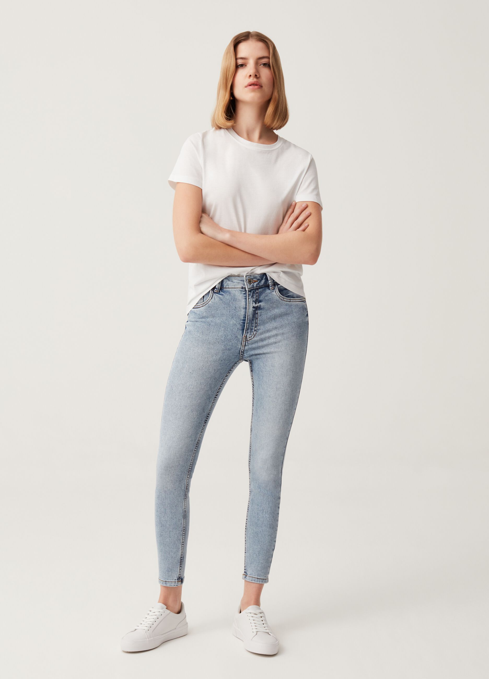 Jeans skinny fit a vita alta