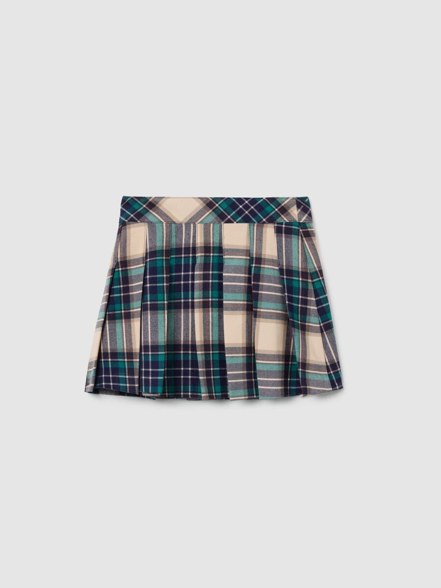 Girls' multicolour check skirt in stretchy flannel_4