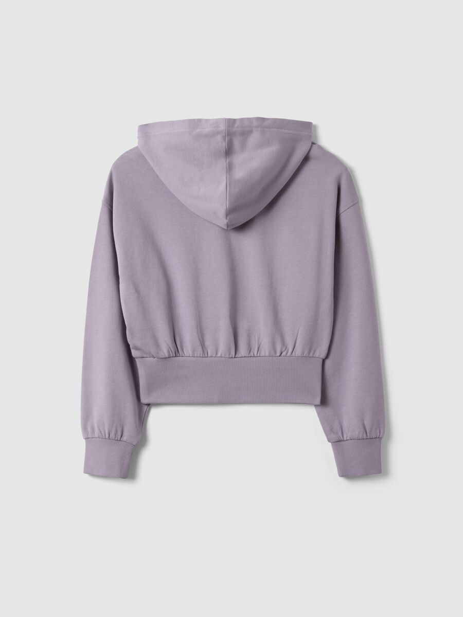 Felpa in puro cotone viola da ragazza relaxed fit con cappuccio_4